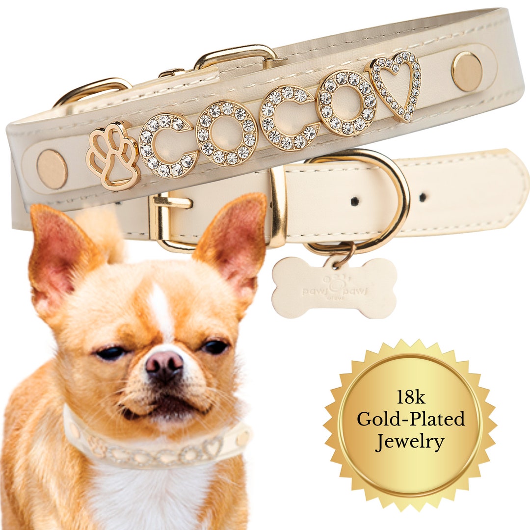 Bling Dog Collars for Small Dogs, Custom Name Collar for Dogs, Female