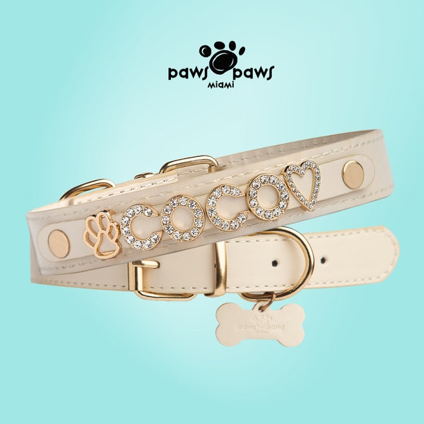Bling Dog Collars for Small Dogs, Custom Name Collar for Dogs, Female Dog Collars with Name, Rhinestone Personalized Dog Collars