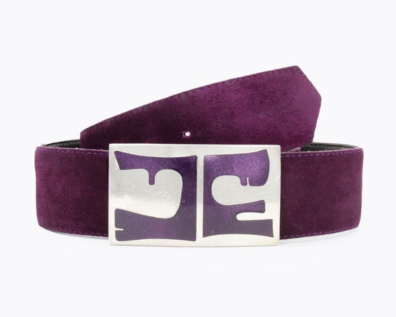 De Passille Sylvestre Vintage Belt Purple Suede L… - image 1