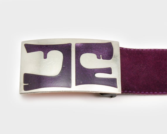 De Passille Sylvestre Vintage Belt Purple Suede L… - image 2