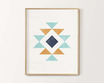 tribal aztec kids or nursery print, southwest wall art, boho decor, printable digital download