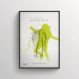 astronaut print, space poster, kid's room decor, printable digital download, space suit, wall art, patent print