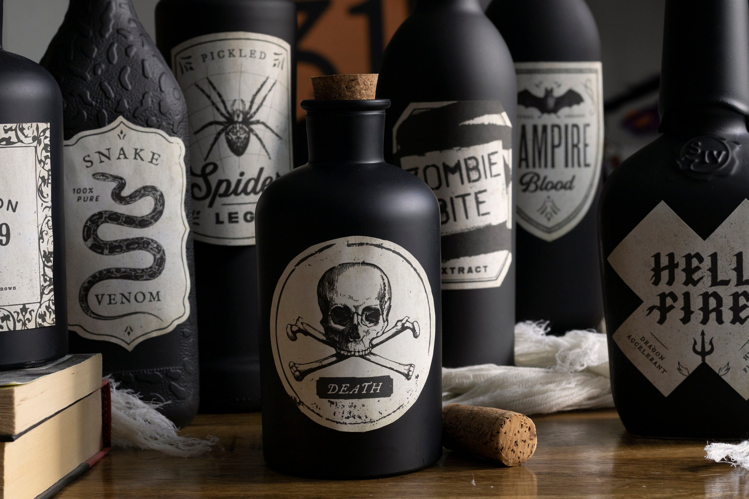 Apothecary Labels Halloween, Printable Bottle Stickers, Halloween Table ...