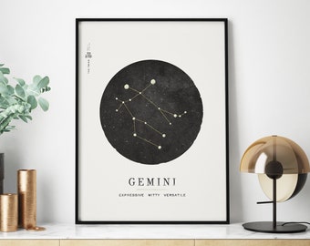 gemini astrology print digital download
