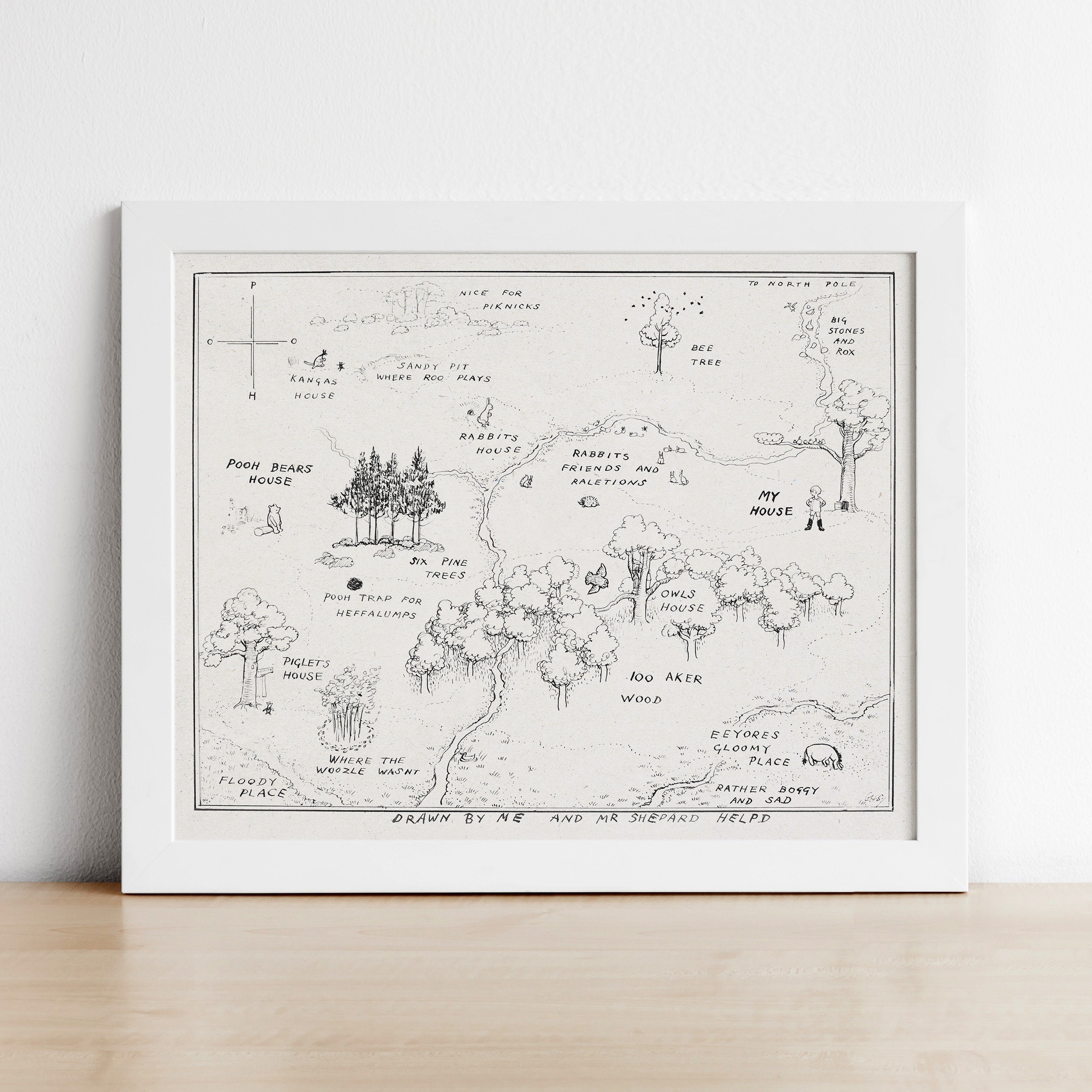 100 Acre Wood Map Printable Winnie-the-pooh Nursery Prints - Etsy