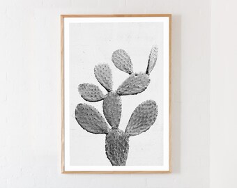 cactus print, home decor, printable digital download, wall art, nature print, cactus print, black and white