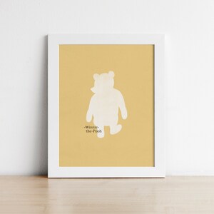 Impresiones clásicas de la guardería Winnie the Pooh, Winnie imprimible, oso Pooh, baby shower, fiesta de cumpleaños de Pooh, arte de pared de guardería amarillo