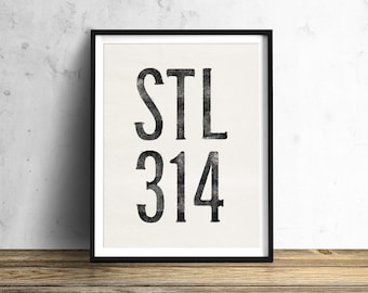 stl 314 print, st louis art, poster, home decor, printable digital download