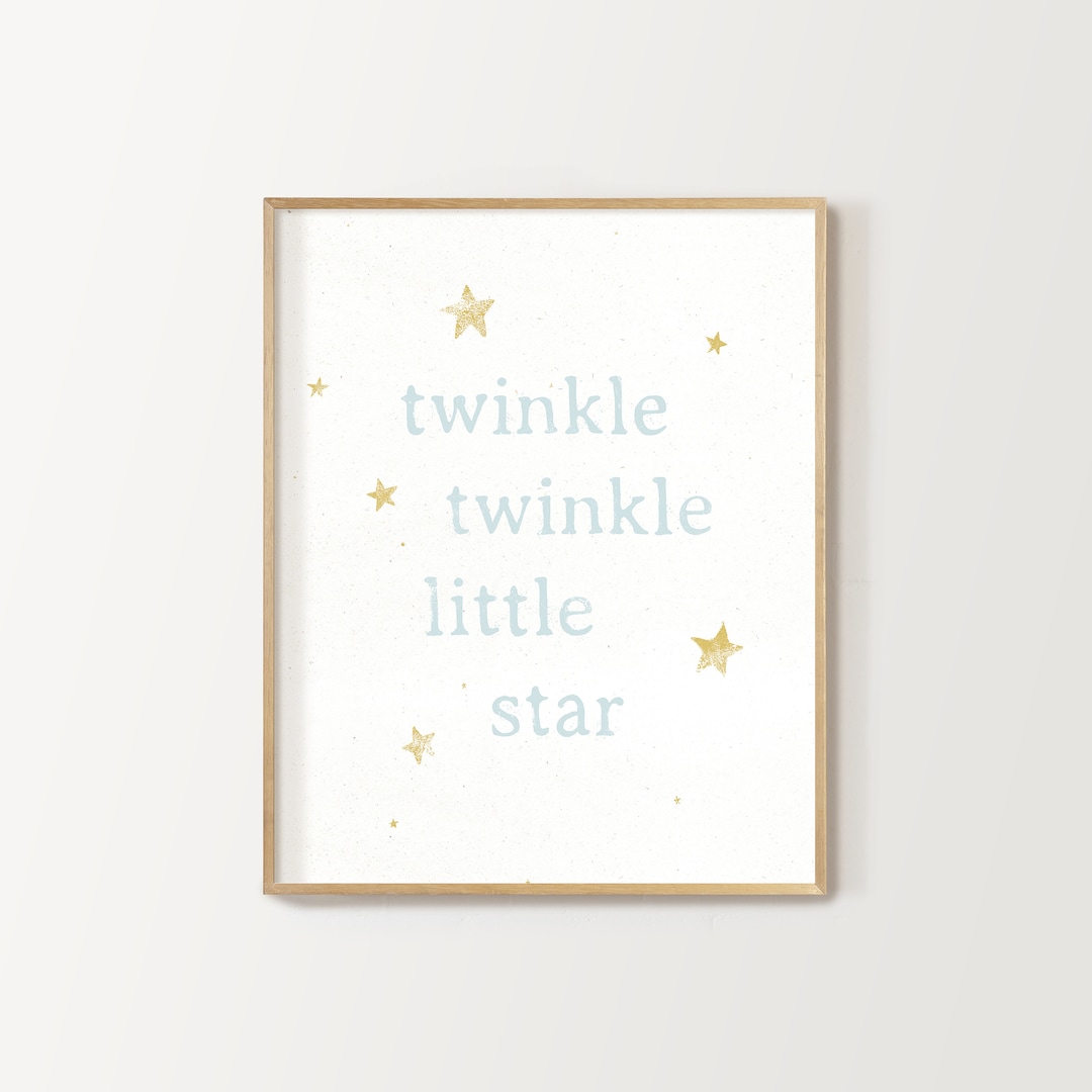 White Twinkle Twinkle Little Star Nursery Print, Digital Download, Kid ...