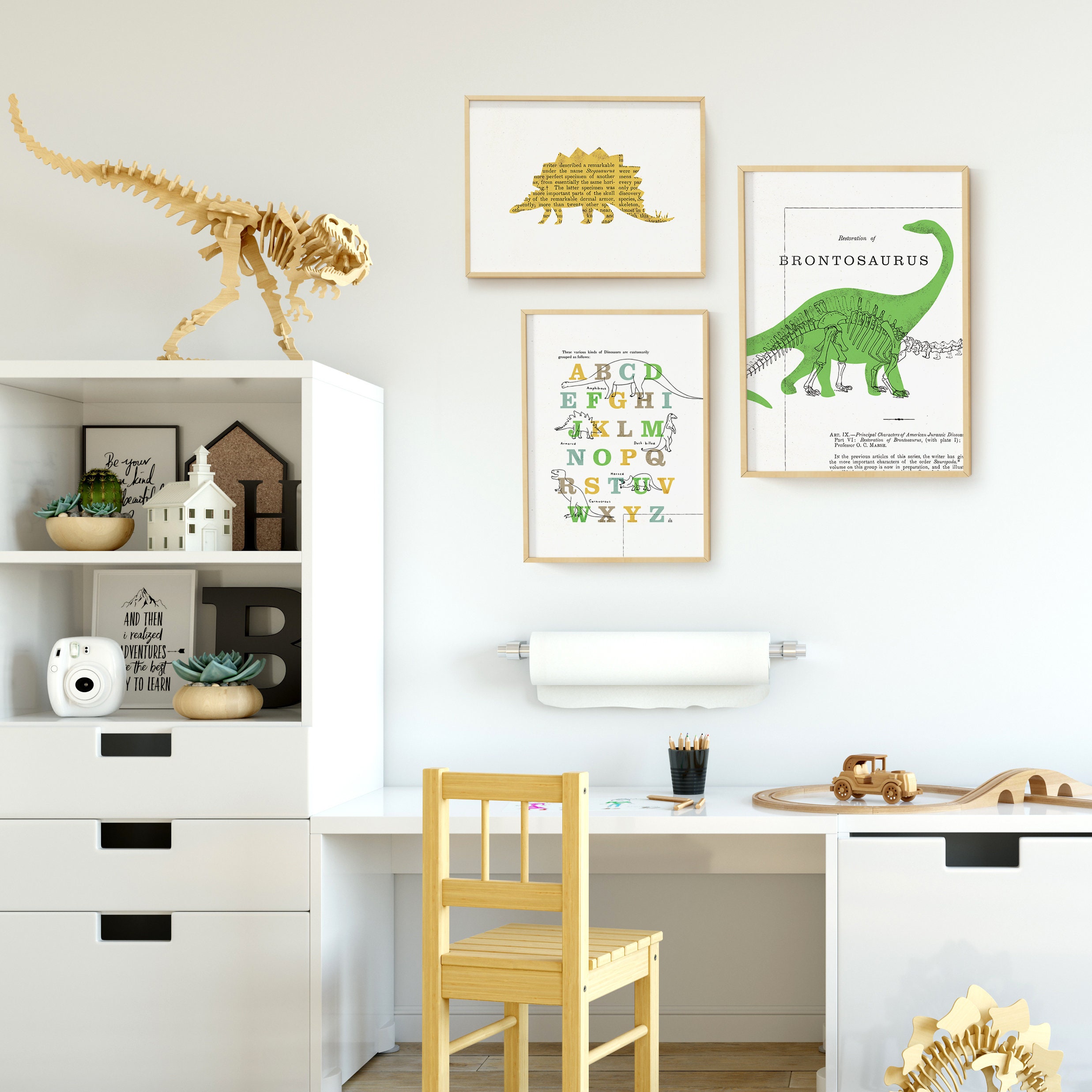 Alphabet Dinosaur Print, Nursery Print, Dinosaur Wall Art, Printable ...