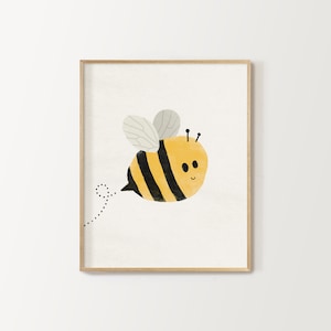 bee print, nursery decor, bee poster, bee nursery theme, printable digital download