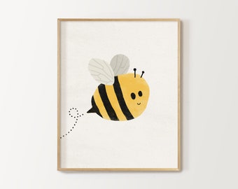 bee print, nursery decor, bee poster, bee nursery theme, printable digital download