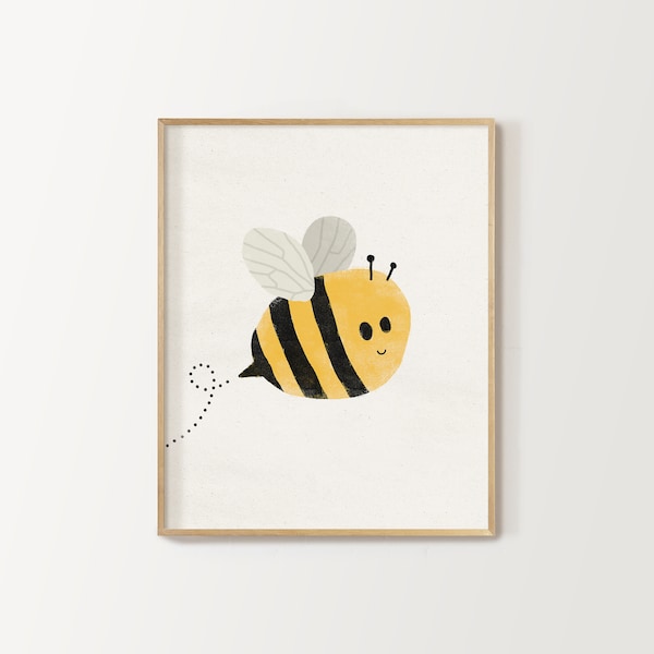 bumble bee nursery wall art digital download, honey bee decor printable, cottagecore nursery prints, gender neutral baby shower, bee decor