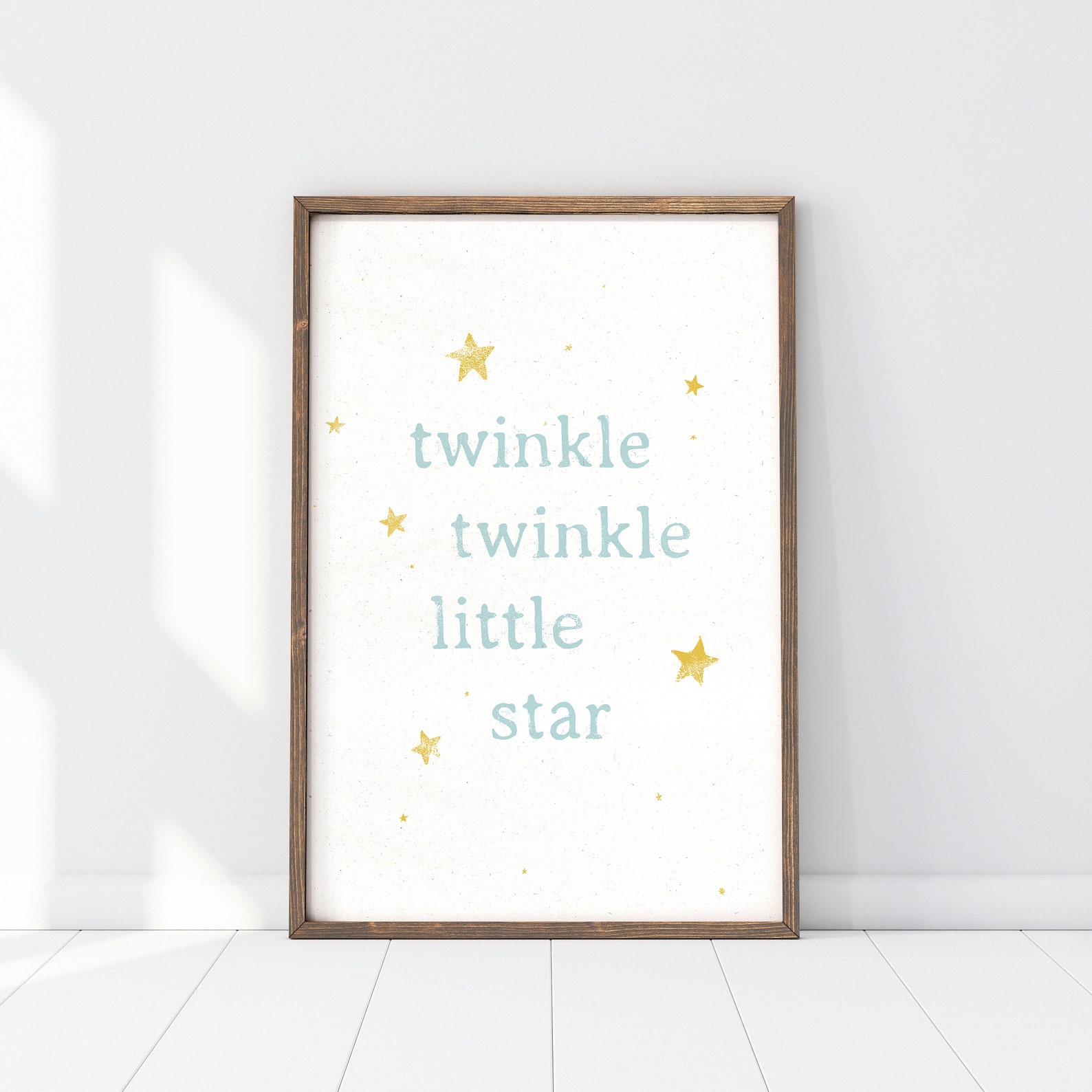 White Twinkle Twinkle Little Star Nursery Prints, Series of 4, Digital ...