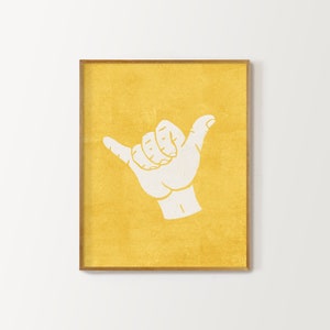 shaka hand sign, hang loose, shaka print, shaka poster, printable wall art, surf nursery decor, shaka wall art, surf poster, surfer themed