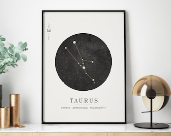 taurus astrology print digital download