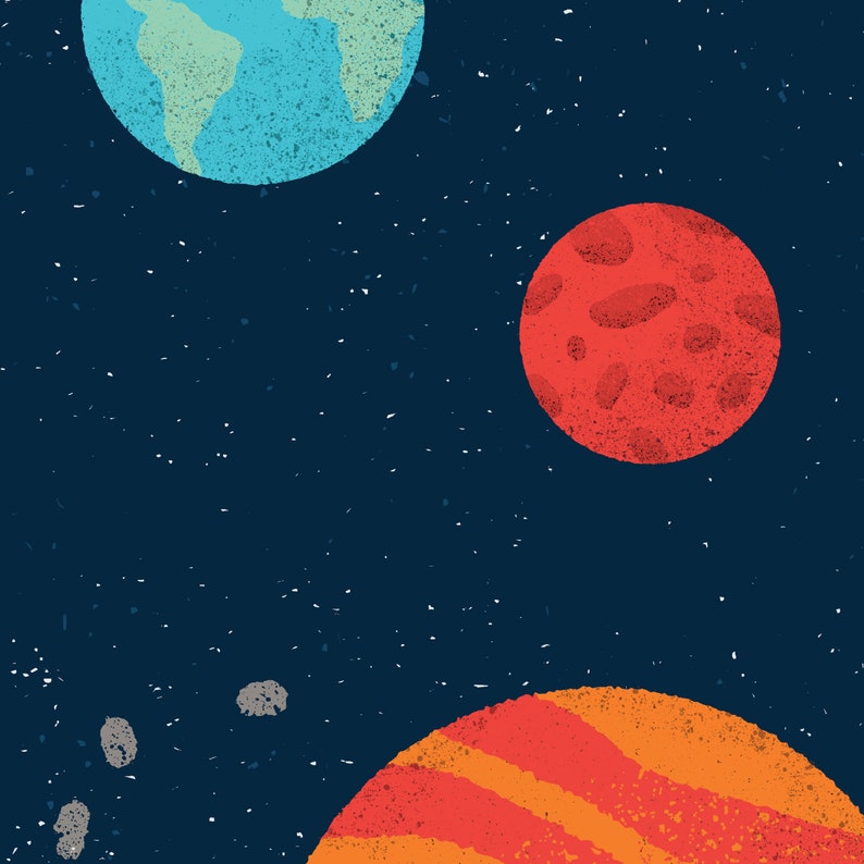Solar System Art Print For Kids Space Themed Decor Printable Etsy