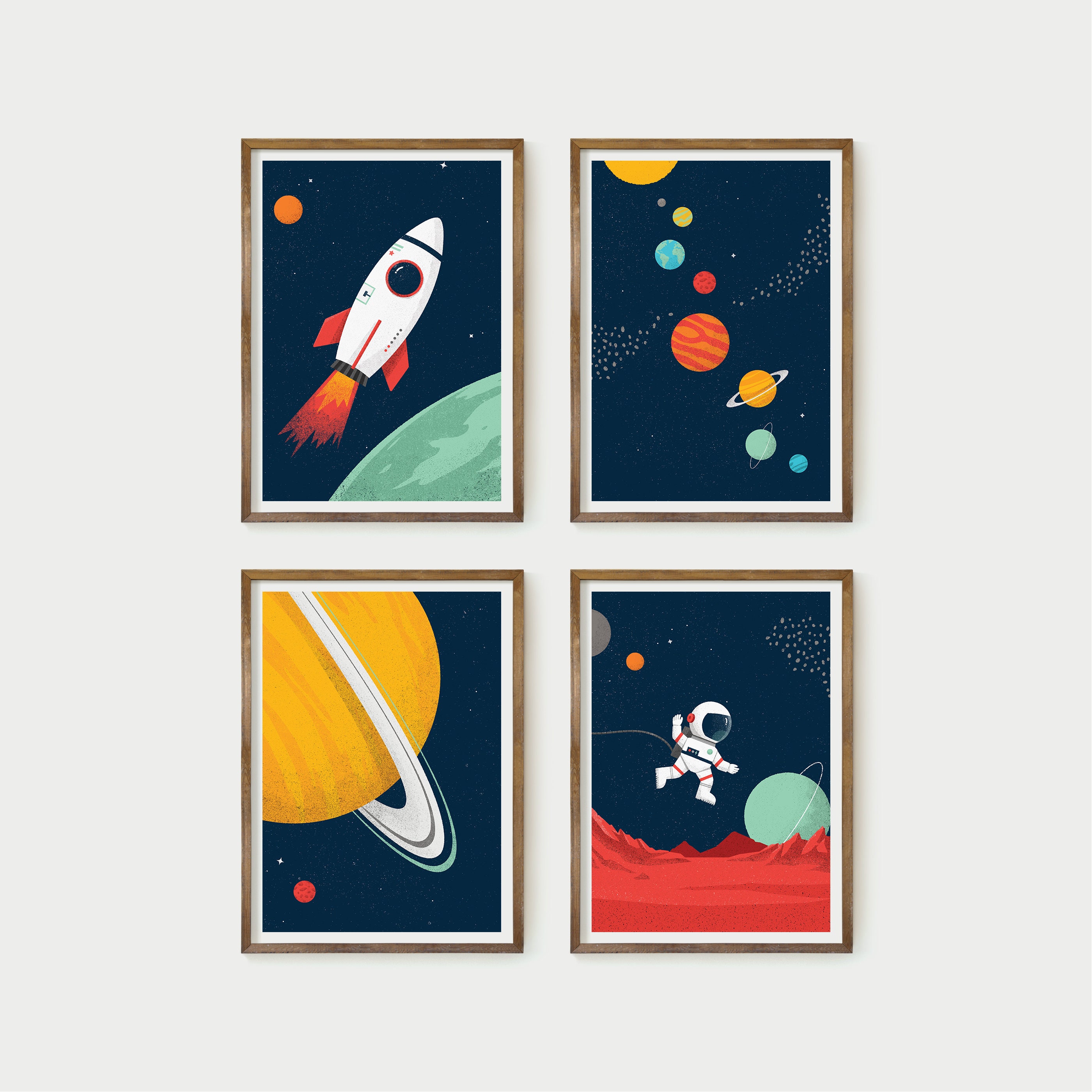 Spaceship Art Print for Kids, Space Themed Decor, Printable Digital ...