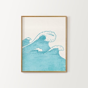 surf nursery decor, waves wall art, waves print, printable wall art, ocean waves art, beach themed nursery, ocean themed kids room, surf art