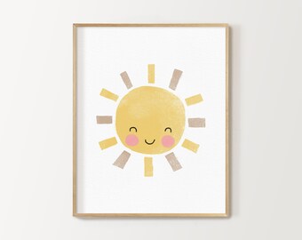 boho sun silagri, boho decorazione muro arcobaleno, stampa vivaio, arredamento della stanza del bambino, download digitale stampabile, vivaio giallo