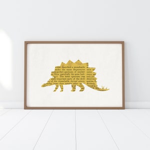stegosaurus dinosaur art for kids room printable, paleontology print digital download, dinosaur poster, dinosaur nursery, science gift, steg