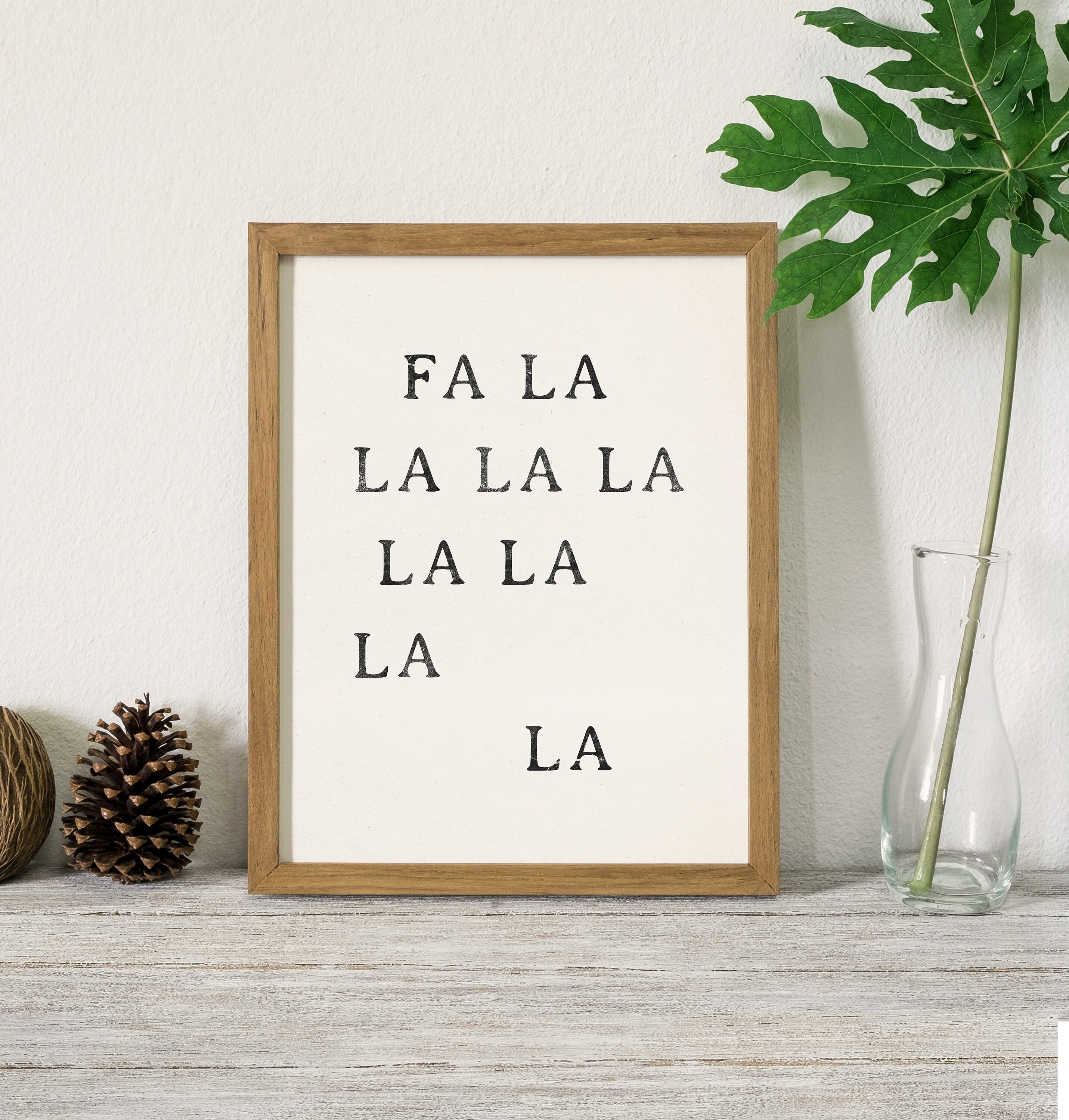 Fa La La Print Christmas Print Lyrics Holiday Print Decor Etsy