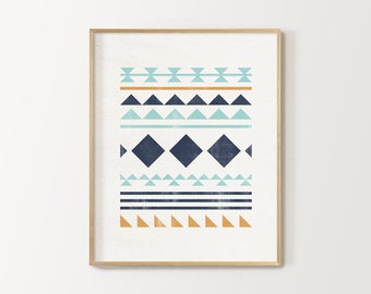 Stammes-Muster Kinder oder Kinderzimmer Druck, Südwesten Wandkunst, Boho Dekor, druckbare digitale Download