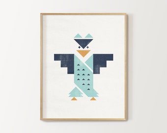 Stammes-Vogel-Kinder oder Kinderzimmer Druck, Südwesten-Wand-Kunst, Boho Dekor, druckbare digitale Download