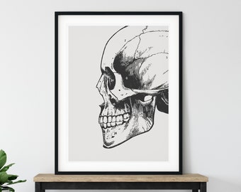 Dark Academia Decor | Skull Wall Art | Memento Mori | Gothic Home Decor | Macabre Art | Victorian Goth | Halloween Decor | Horror Art