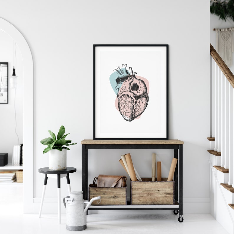 PRINTABLE WALL ART Pastel Goth Room Decor Anatomical Heart Etsy