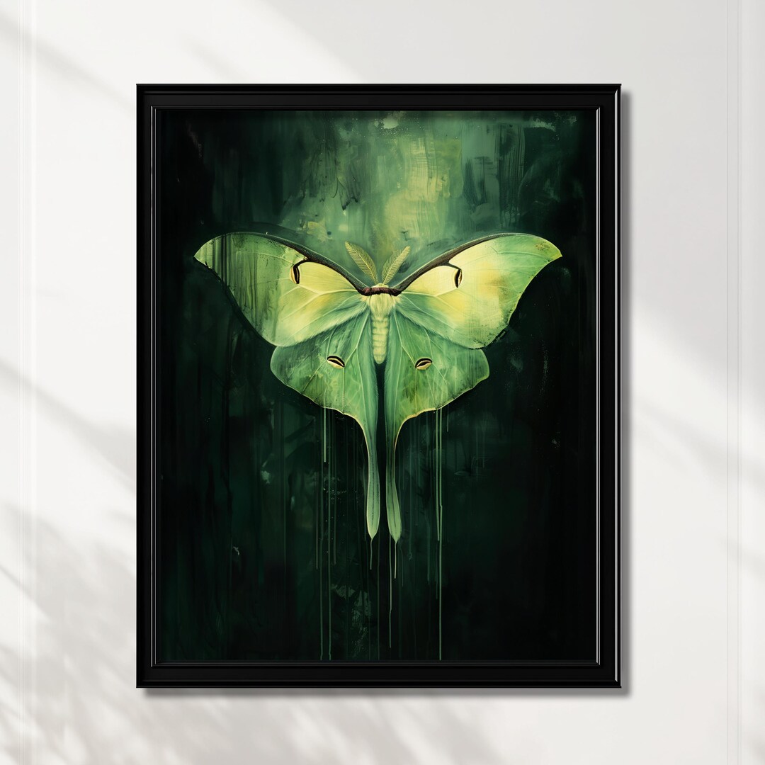 Luna Moth PRINTABLE Wall Art Aesthetic Room Decor Witchy Fairycore Boho ...