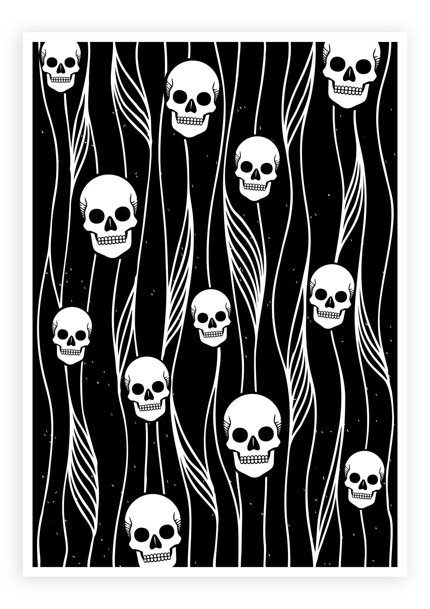 Skull Pattern Wall Art Skull Decor Gothic Home Decor Goth Etsy