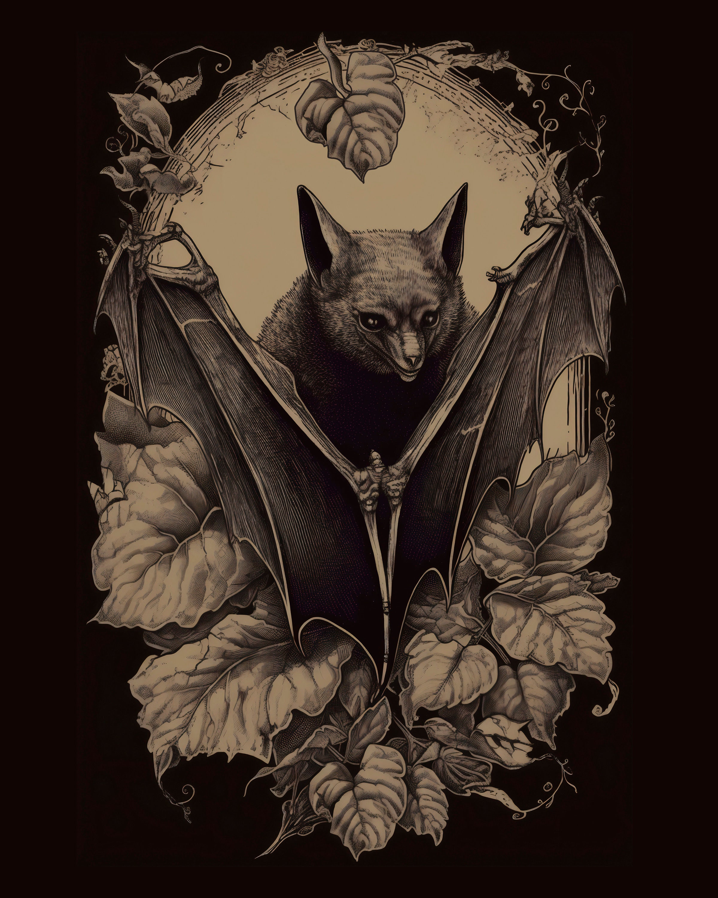 Bat 3 Piece Wall Art PRINTABLE Whimsigothic Room Decor Etsy