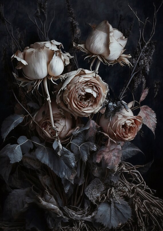 Gothic Garden Dark Floral Wall Murals - Wallanza