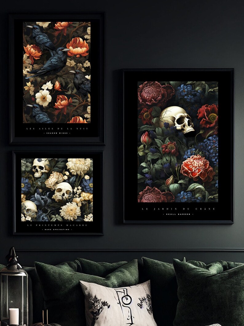 Goth 4 Piece Wall Art PRINTABLE Whimsigothic Room Decor - Etsy