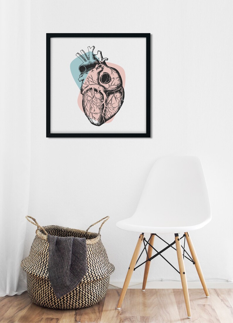 PRINTABLE WALL ART Pastel Goth Room Decor Anatomical Heart Etsy