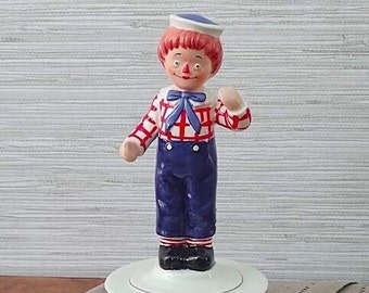 Figurine musicale vintage Raggedy Andy Turning par The Bobbs-Merril CO., Inc. fabriquée au Japon, air Do-Re-Mi de « The Sound of Music », années 1970