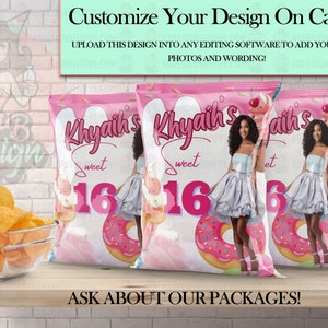 Sweets Canva Editable Digital Chip Bags - Digital Download