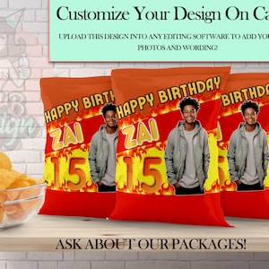 Hot and Spicy Chips Canva Editable Digital Chip Bags - Digital Download