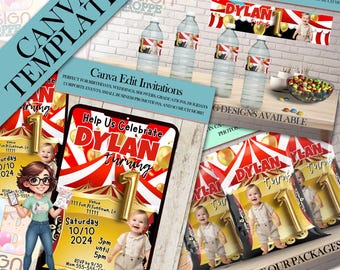Circus Carnival Canva Templates Digital Bundle - Digital Download