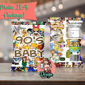 Bolsa Chip Favor de dibujos animados de bebé de los años 90 - Descarga digital
