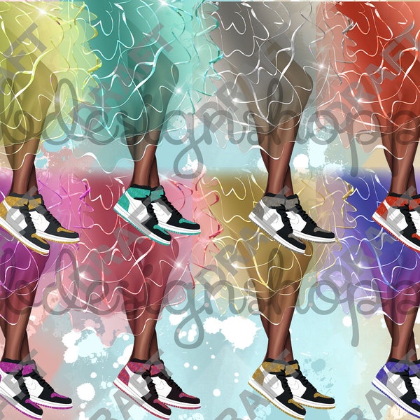 Sneaker Ball Clip art/ dress and sneakers clip art/ fancy sneakers