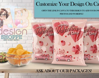 Custom Canva Chip Bag Design Template - Digital Download