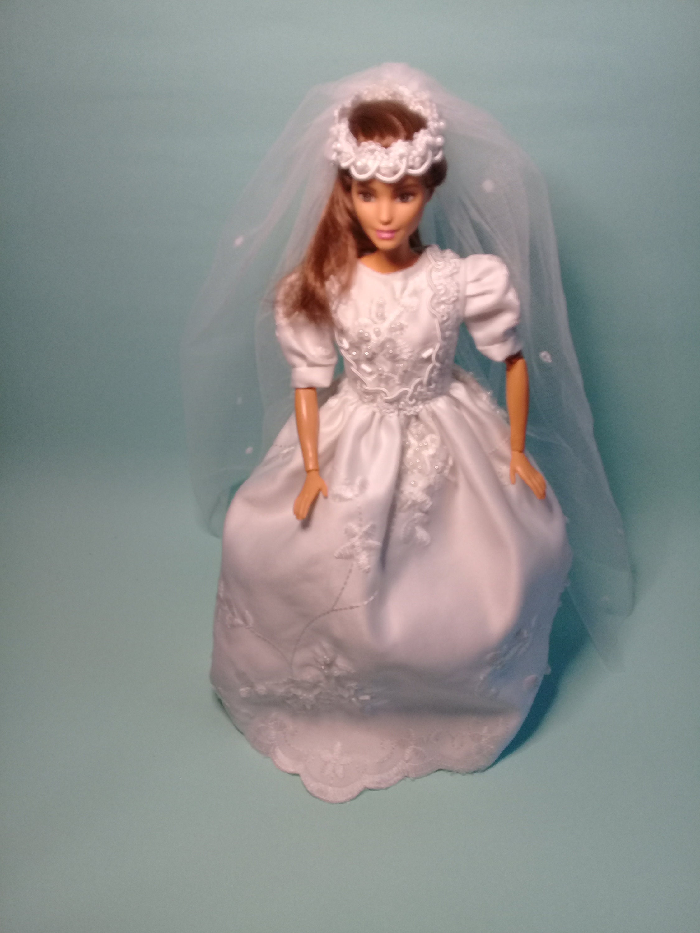 Custom barbie bride white bridal doll dress barbie wedding | Etsy
