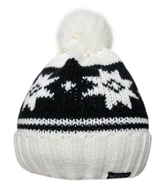 High End Stylish Black and White Winter Men Women Beanie Hat RLDOBOFE White Black Swirl Design Print Beanie for Women Men  main image 3