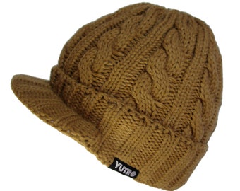 YUTRO Baseball Style Wool Knitted Winter Hat with Visor for Men/Women