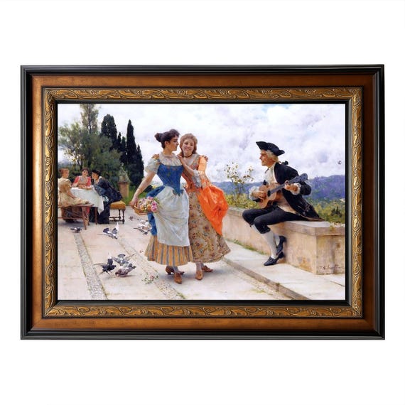The Serenade – Victorian Genre Painting by Federico Andreotti