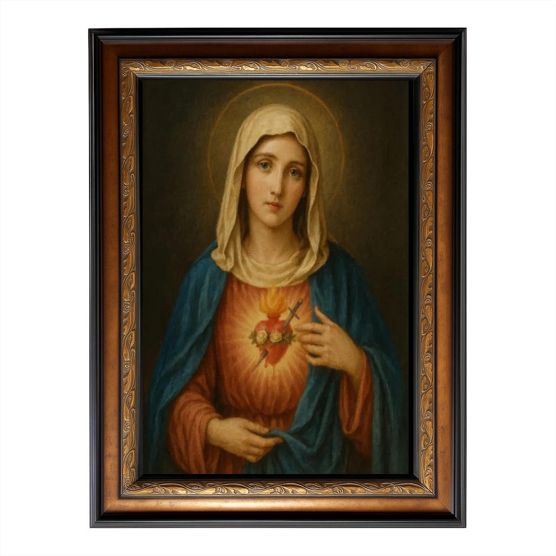 Immaculate Heart of Mary – Framed Catholic Devotional Art, Sacred ...