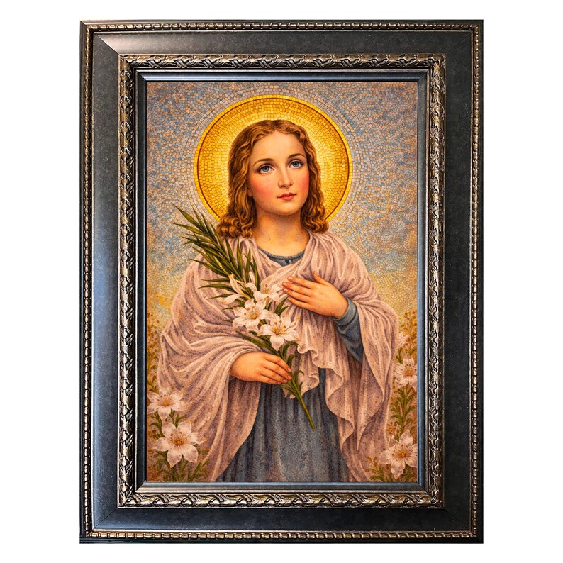 Saint Maria Goretti Portrait Framed 42x30 Catholic Sacred Wall Art ...