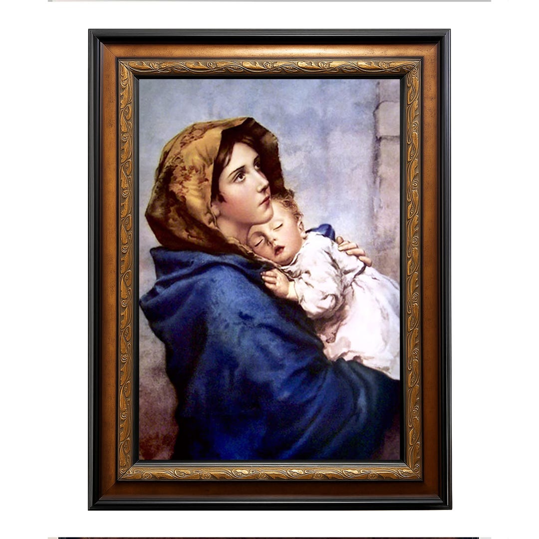 Madonna of the Streets by Ferruzzi Framed 42x30 Virgin Mary Christ ...